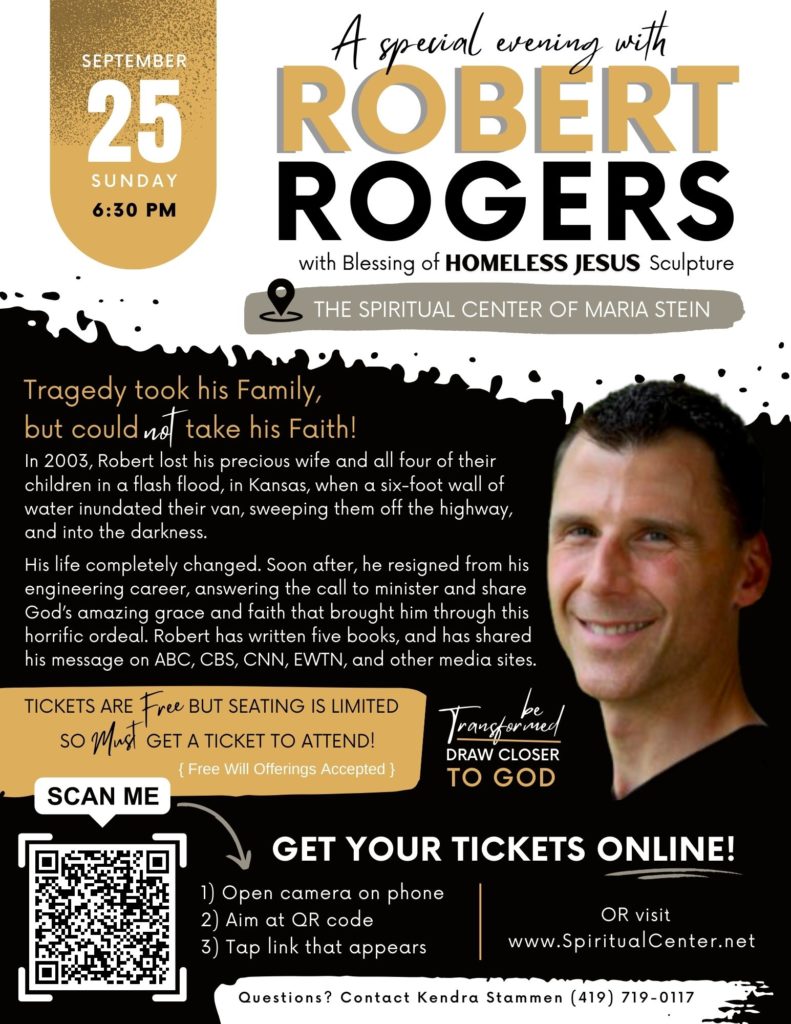 flyer - Robert Rogers & homeless Jesus blessing